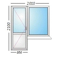 Балконный блок (пластиковое окно + ПВХ дверь 860) 2010х1250 в компании Сибирское Окно Красноярск по низкой цене